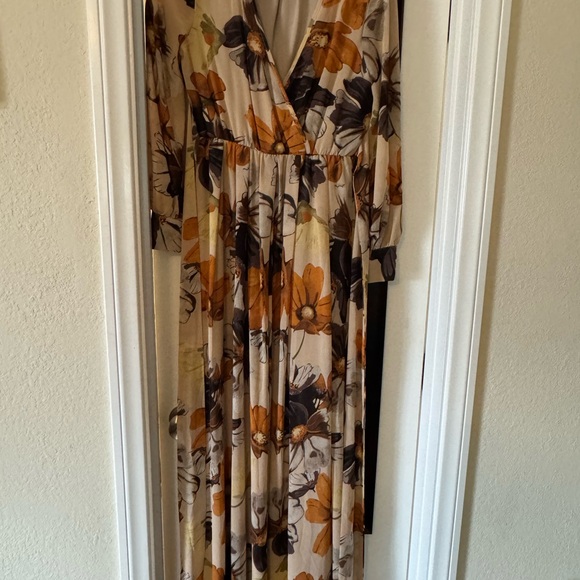 Baltic Born Lydia Floral Maxi Dress in Brown and Orange - Picture 4 of 5